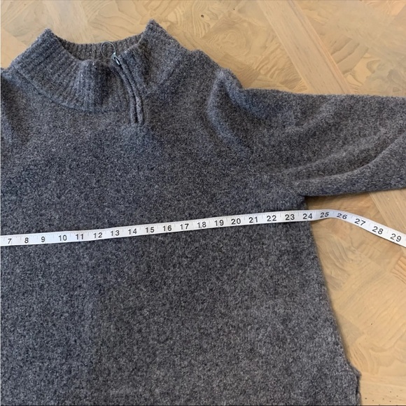 Margaret O’Leary Mock Neck Wool Blend Gray Sweater Top size Large 3/4 Sleeve - Picture 10 of 11